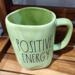 Rae Dunn "POSITIVE ENERGY" Spring Green Mug HTF